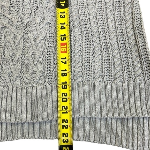 Rachel Zoe Grey Cable Knit Sweater Vest Fisherman Minimalist Academia Fall Sz L - Picture 9 of 14